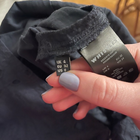 NWOT Whistles Zoe Eyelet Jumpsuit Navy Blue Front Zip Sz Small $279 - Picture 11 of 12